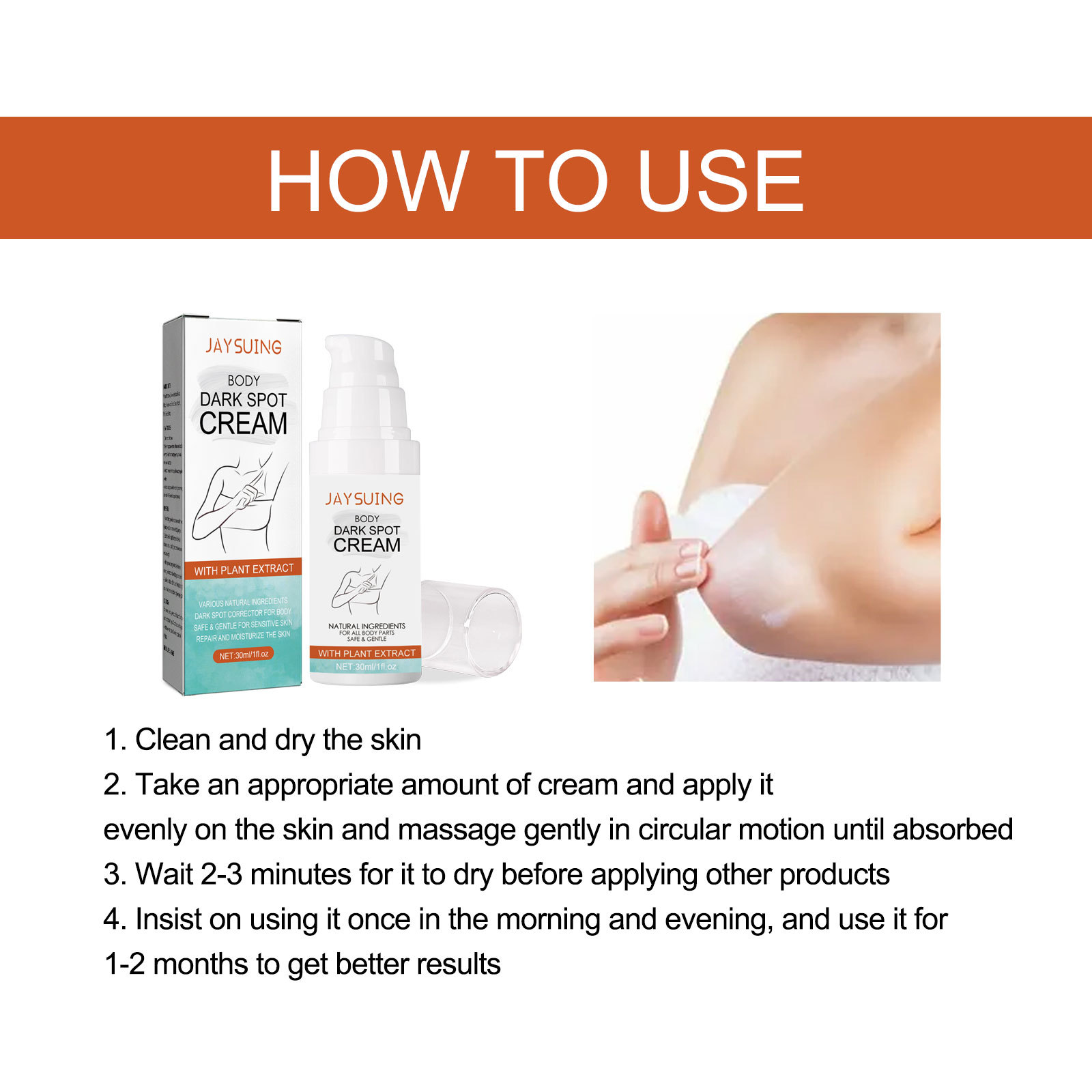 Repararea punctelor negre de la mars pentru axile, gât, articulații mână-picior, iluminarea nuanței pielii și înfrumusețarea corpului_voghion.com