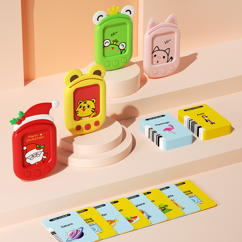 Niños tarjetas AR aprendiendo máquina de puzzle bilingüe tipo tarjeta de enchufe puzzle iluminación interactiva padre-hijo regalo de máquina de enseñanza temprana