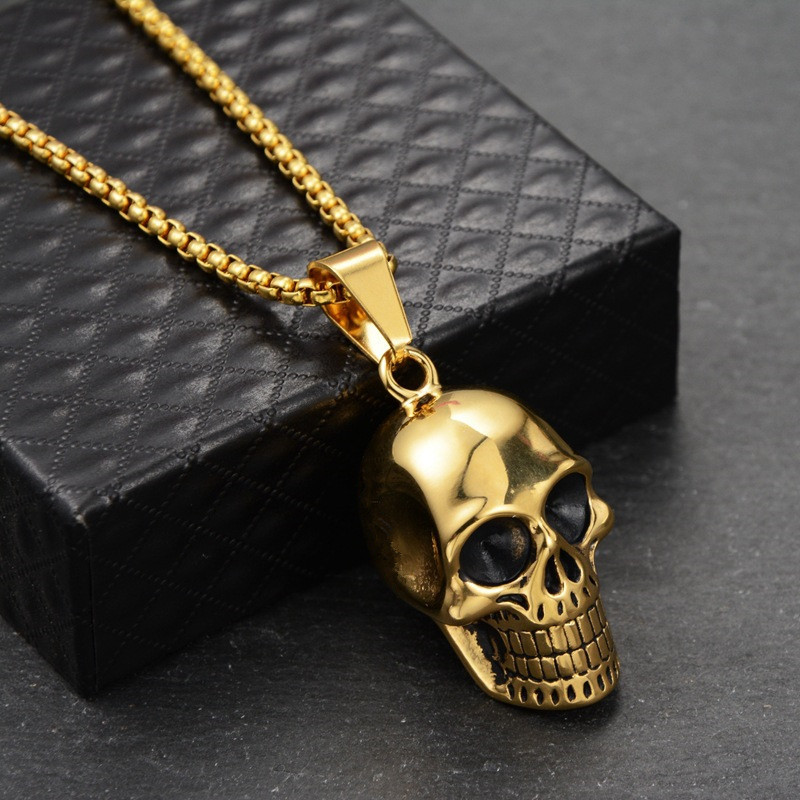 Hip-Hop Punk Streetwear Skull Stainless Steel Alloy Iron Plating Men'S Pendant Necklace display picture 1