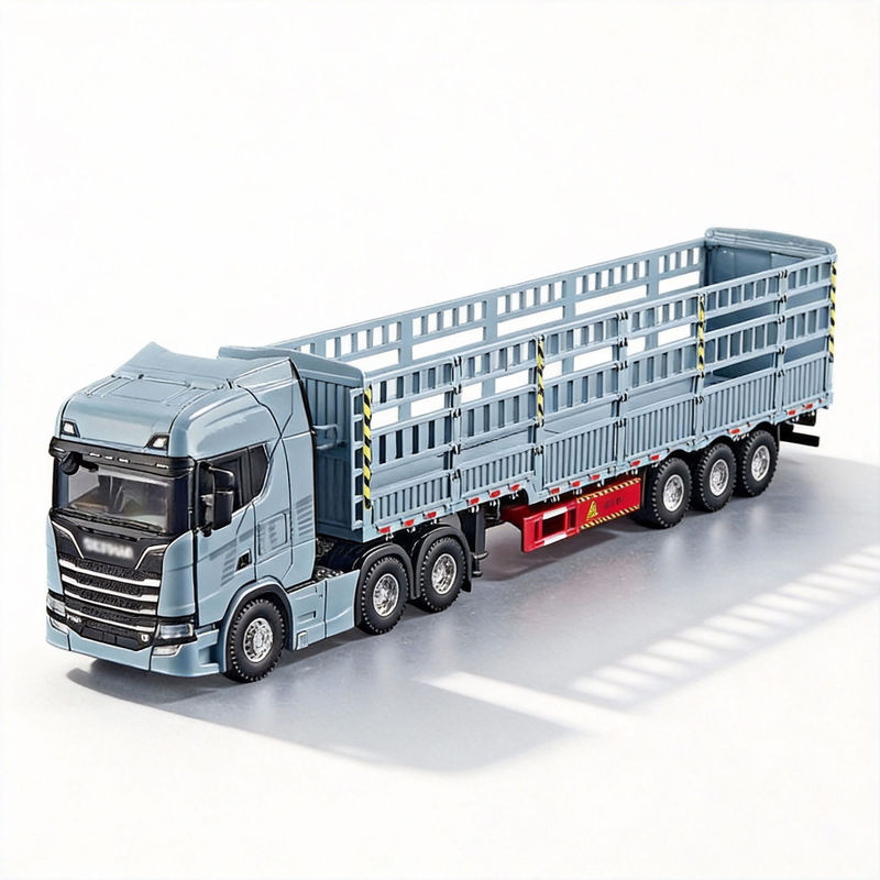 Boxed Hengteng 1:50 Scale High-Cabin Transport Truck Alloy Engineering Vehicle Model Large Sand Table Toy Boxed Hengteng 1:50 Scale High-Cabin Transport Truck Alloy Engineering Vehicle Model Large Sand Table Toy