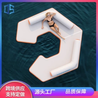 户外水上充气吧台水上浮台海上游泳池豪华沙发游艇定制厂家
