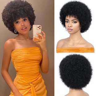 European and American cross-border short curly wig black African small curly explosion wig female hair wigs wig