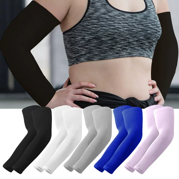 Cross-Border Sun Protection Sleeves for Women, Anti-Uv, Quick-Drying Arm Guards, Thin Nylon Solid Color Seamless Cycling Ice Sleeves