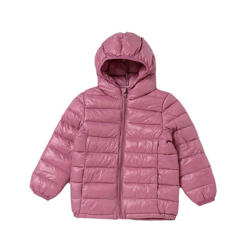 Chaqueta ligera acolchada de algodón con capucha de estilo coreano para niños 2024 versión de moda de abrigo corto cálido para niñas engrosadas para niños nuevos