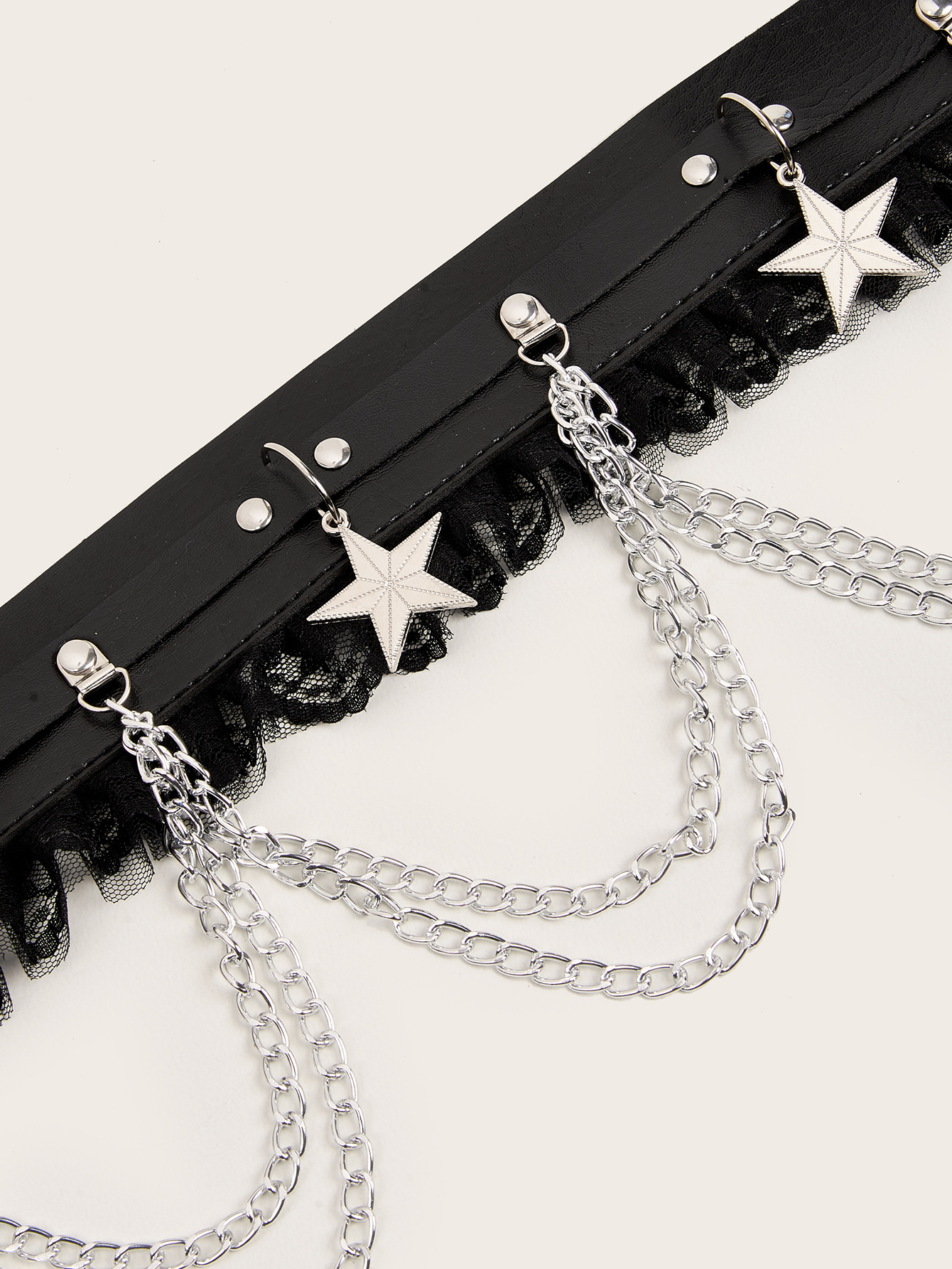 Holiday, Banquet, Travel Occasion Imitation Leather, Alloy Material Star, Lace Pattern Elegant Lady Star Lace Imitation Leather Alloy Women's Leather Belts