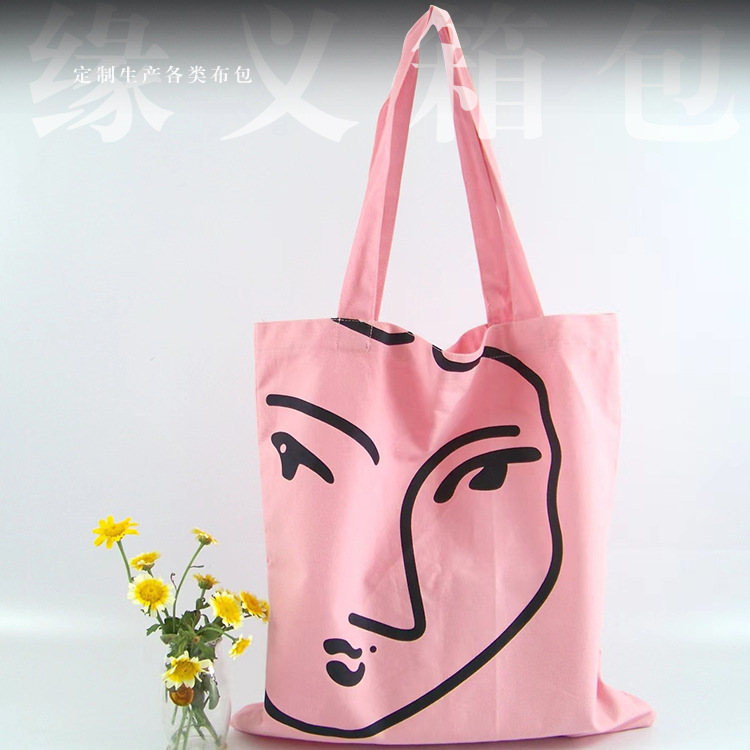 新款帆布袋女式斜挎包手提购物袋时尚学生背包袋卡通布袋印刷logo