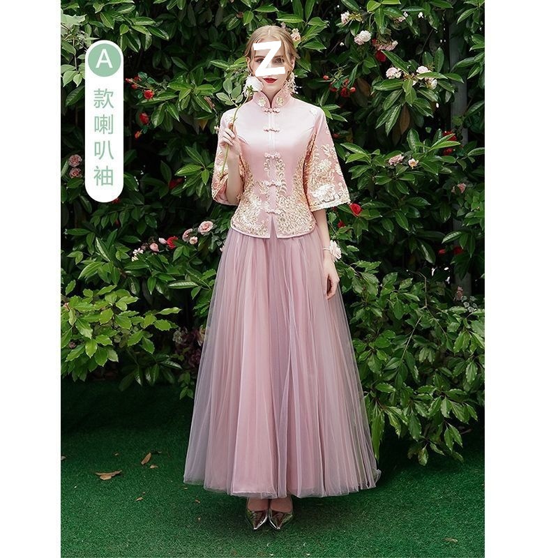 新中式伴娘服礼服轻奢小众高端香槟色改良两件套装姐妹裙日常可穿|undefined