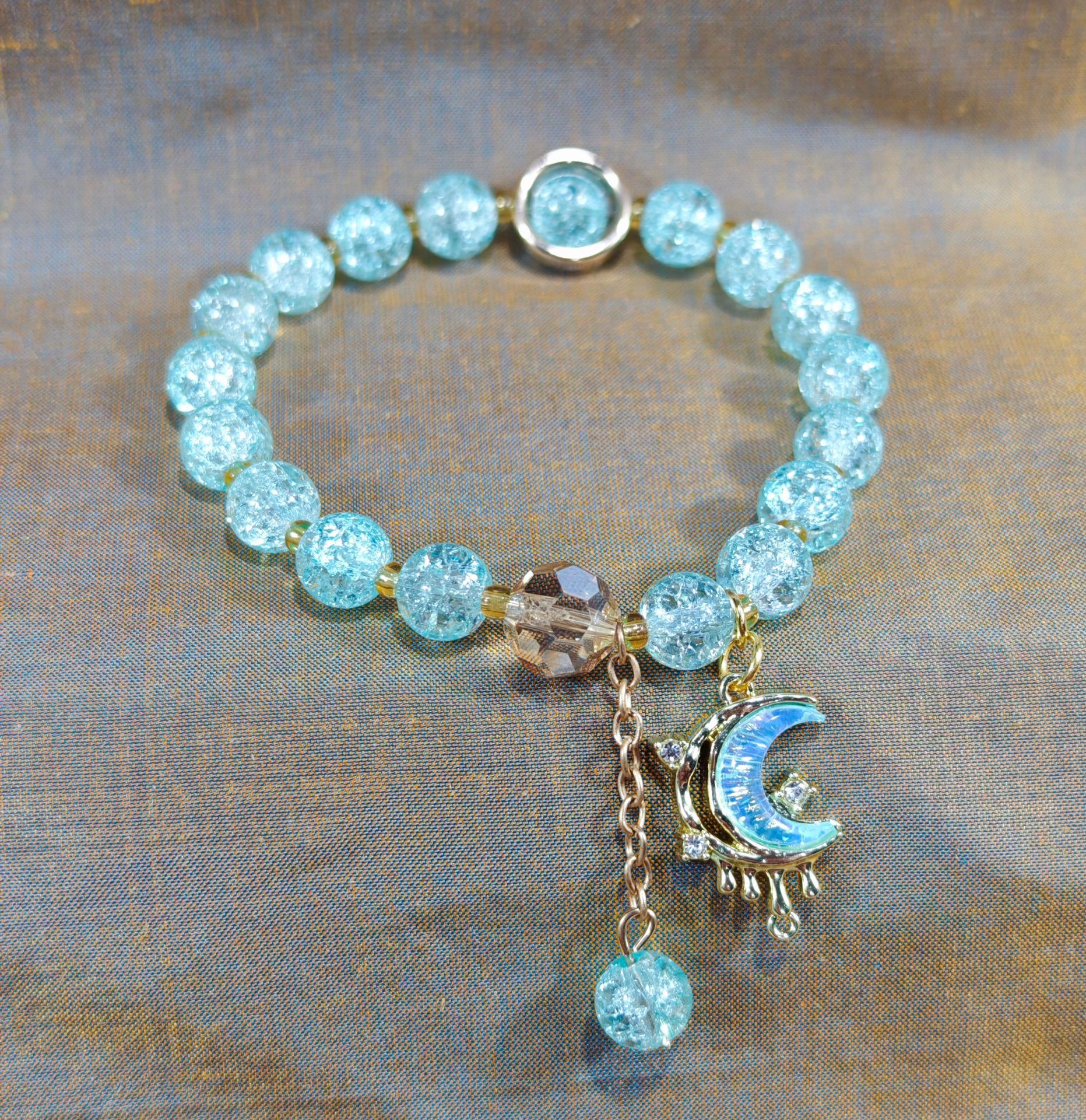 Las celebridades de Internet retro transfronterizas suelen ser todo-fósforo pulsera elástica de estilo ins simple pulsera de moda de lujo ligero, joyería de temperamento