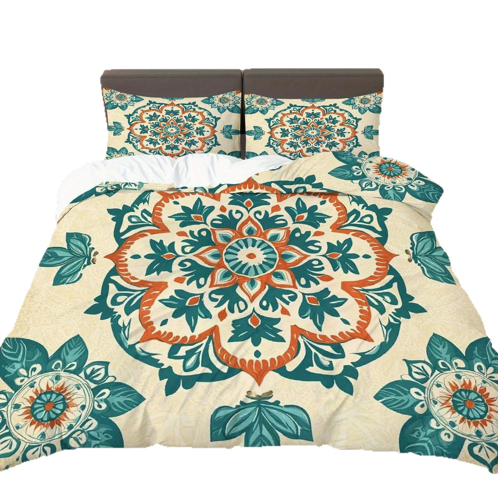 Fábrica de origen textil doméstico Mandala kit de edredón de impresión digital suave soporte transpirable TEMU / JIT