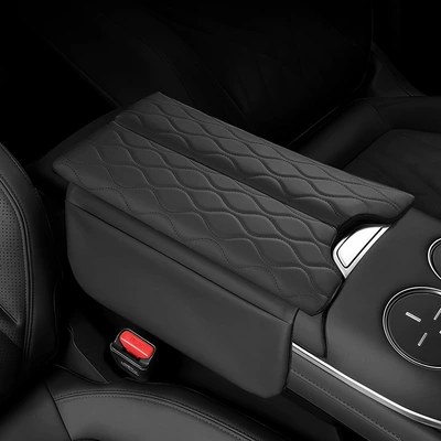 Suitable for 23-25 Models of Deep Blue Sl03 Armrest Box Protection Pad, Central Armrest Cover, Heightening Pad, Leather Protective Cover (Armrest box pad) - dark-blue-sl03-black