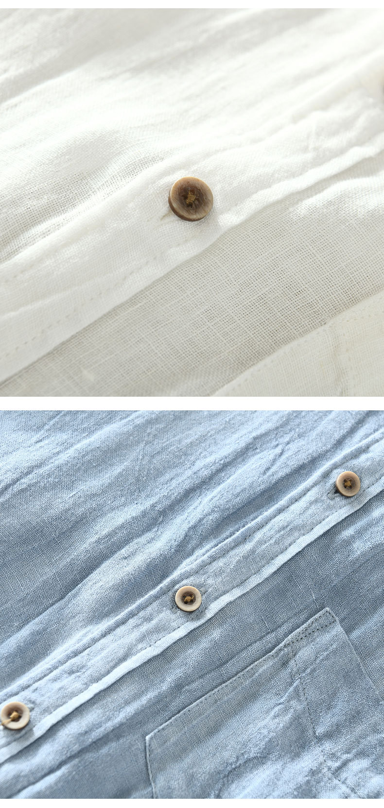 Title 7, Muška košulja od čistog lana u kineskom retro s...