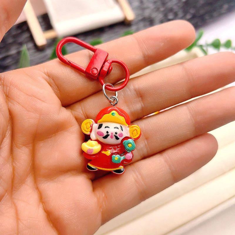 漫画ニッチ富の神キーホルダーかわいい新年富の神バッグ装飾ペンダント赤富キーホルダーバッグ|undefined