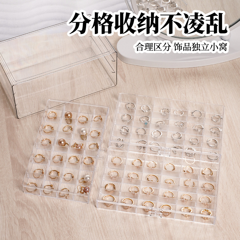 Caja de almacenamiento de joyas transparente multicapa ins collar anillo pendientes pendientes de tocador joyas caja de acabado a prueba de polvo