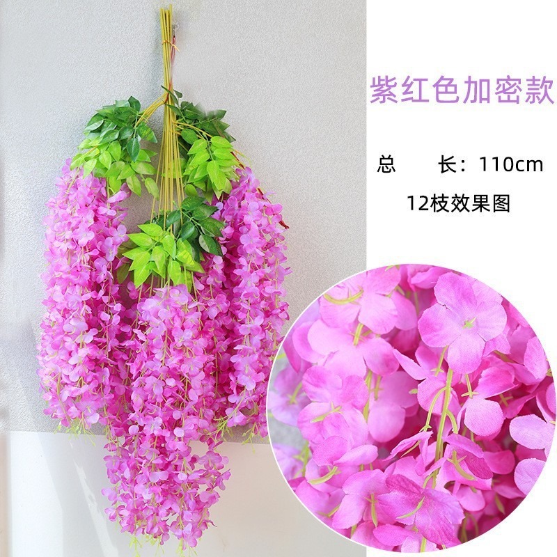 模擬藤の花ショッピングモールパーティー花結婚式の天井造園豆の花の壁家の装飾花びら造花ストリング|undefined