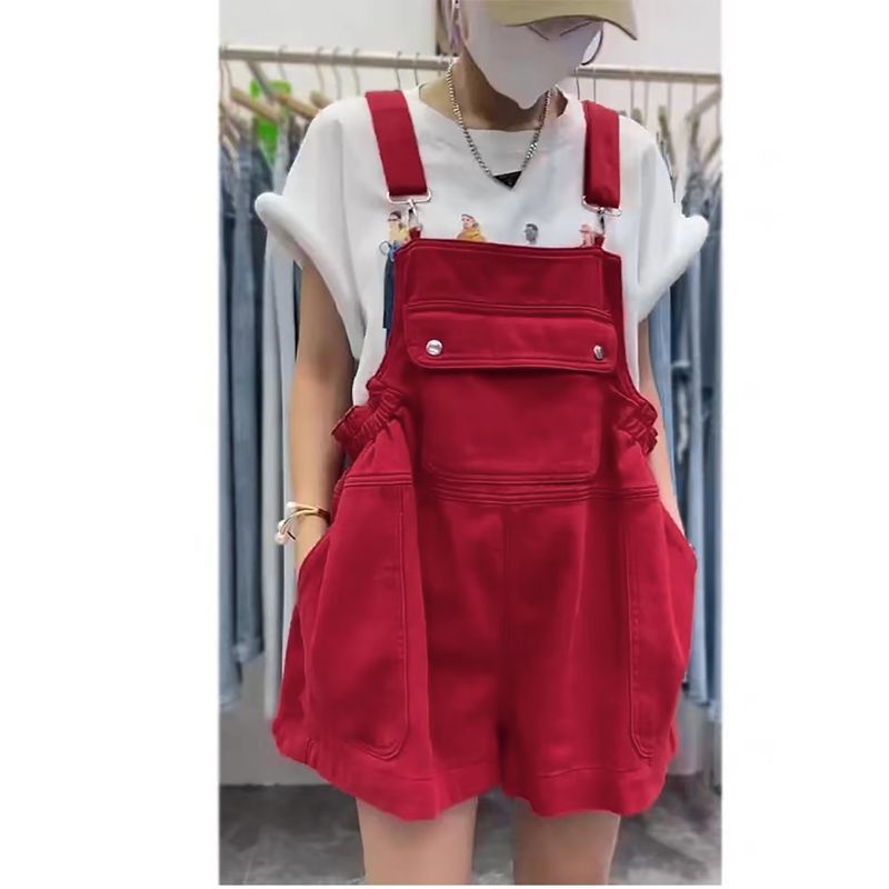 公羽翁夏の新型ゆるいデニムの背もたれのショートパンツ|undefined