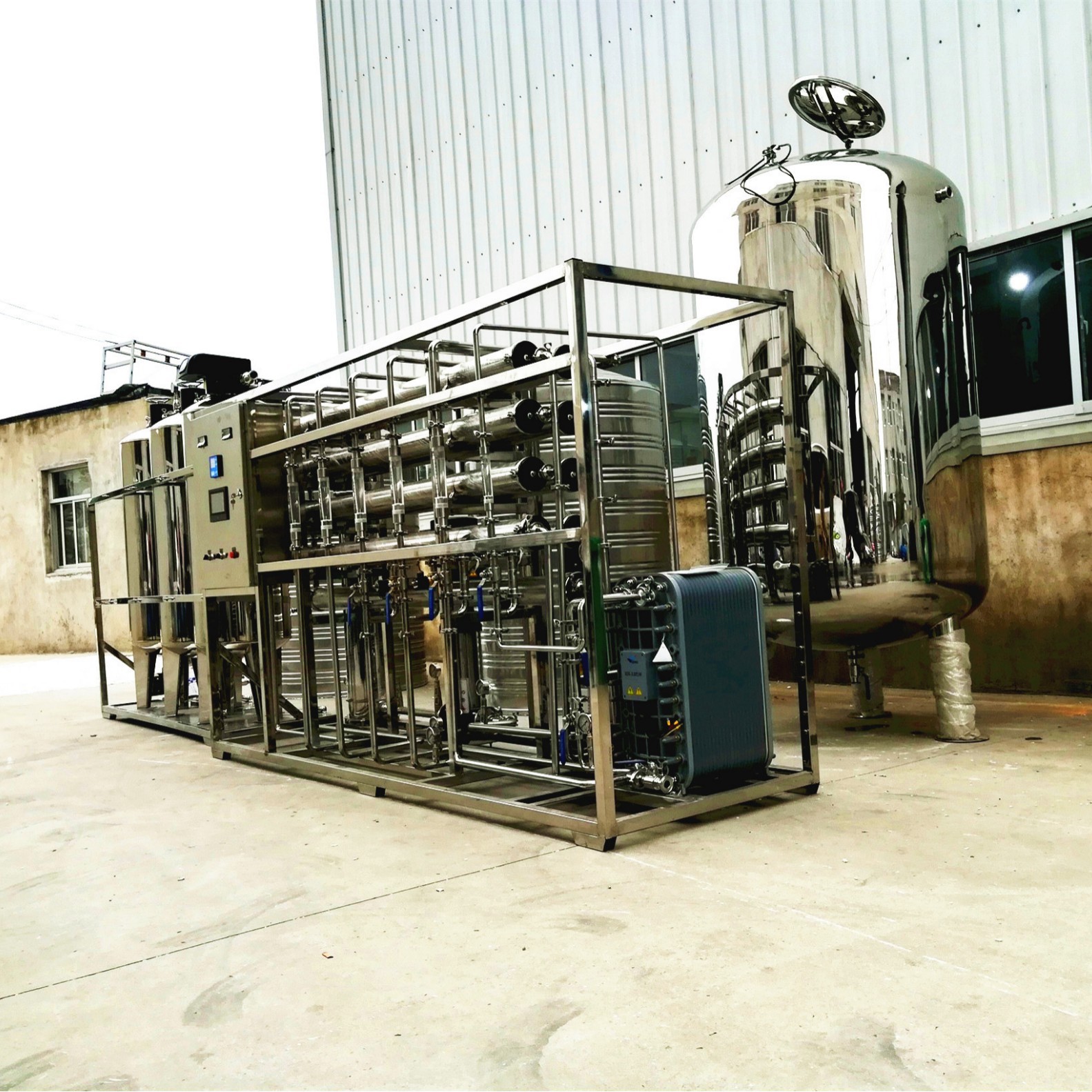 GMP标准清洗不锈钢双级反渗透+EDI电去离子纯水设备