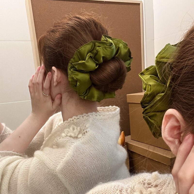 Slim Waist! Satin-Filled Pillow Hair Tie, Versatile Bun Hair Accessory for Women, Elegant Hair Tie Headband