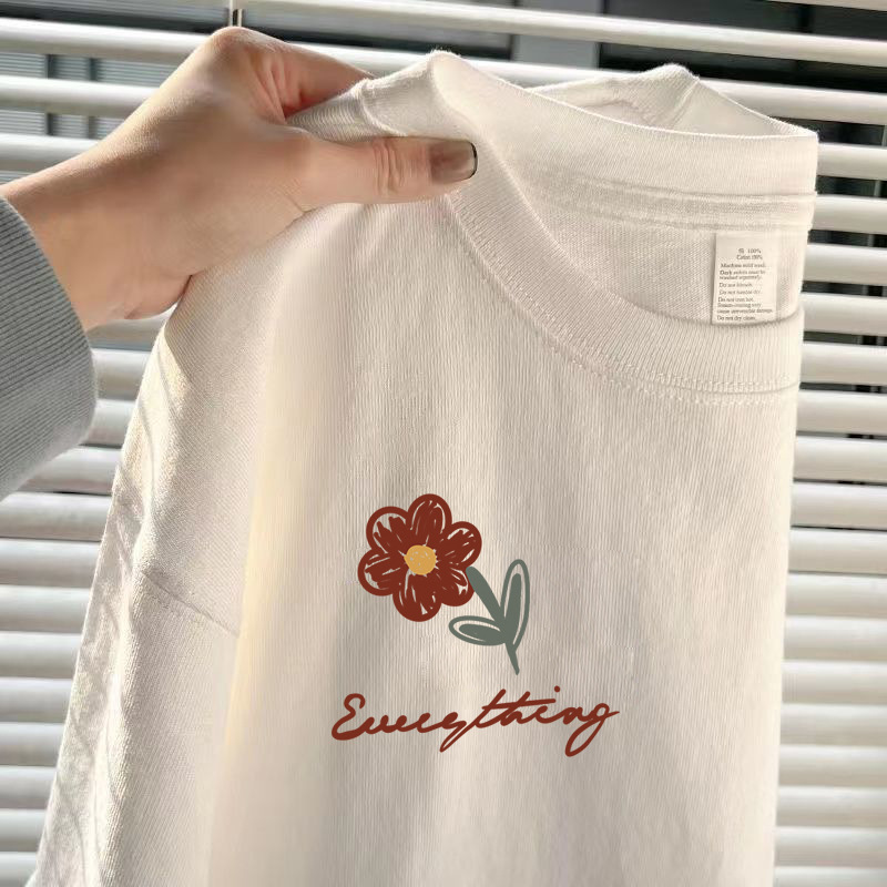 Heavyweight White Pure Cotton Long-Sleeve T-Shirt for Women, New Autumn and Winter Style, Loose-Fitting Unisex Base Layer Top Heavyweight White Pure Cotton Long-Sleeve T-Shirt for Women, New Autumn and Winter Style, Loose-Fitting Unisex Base Layer Top