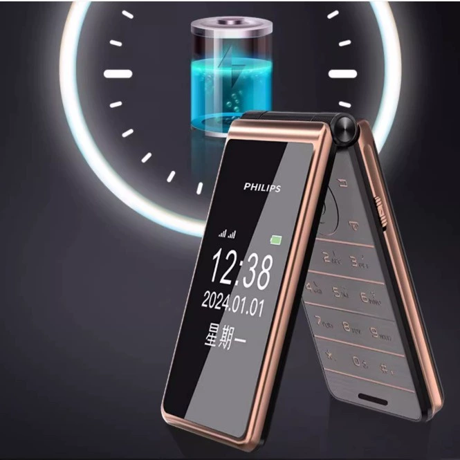 Складывающийся телефон (Philips E6616) 4G, мобильник для пожилых с большим клавиатурным набором, поддержка нескольких сетей