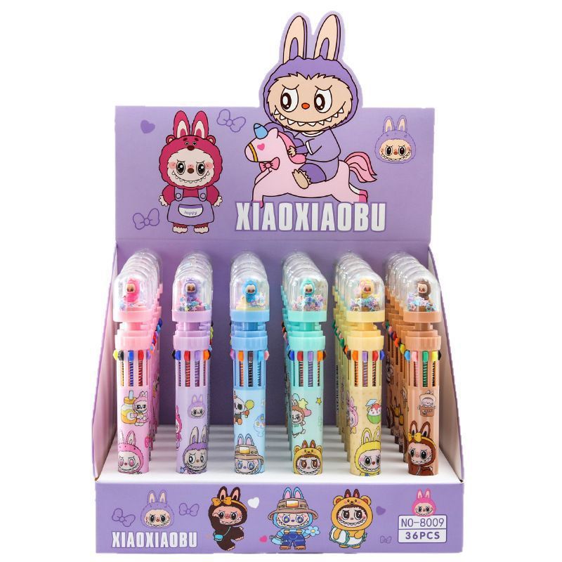 Labubu ラブブ 10 色ペンマイクロ風景ボールペンマルチカラーペン学生文具学用品越境卸売|undefined