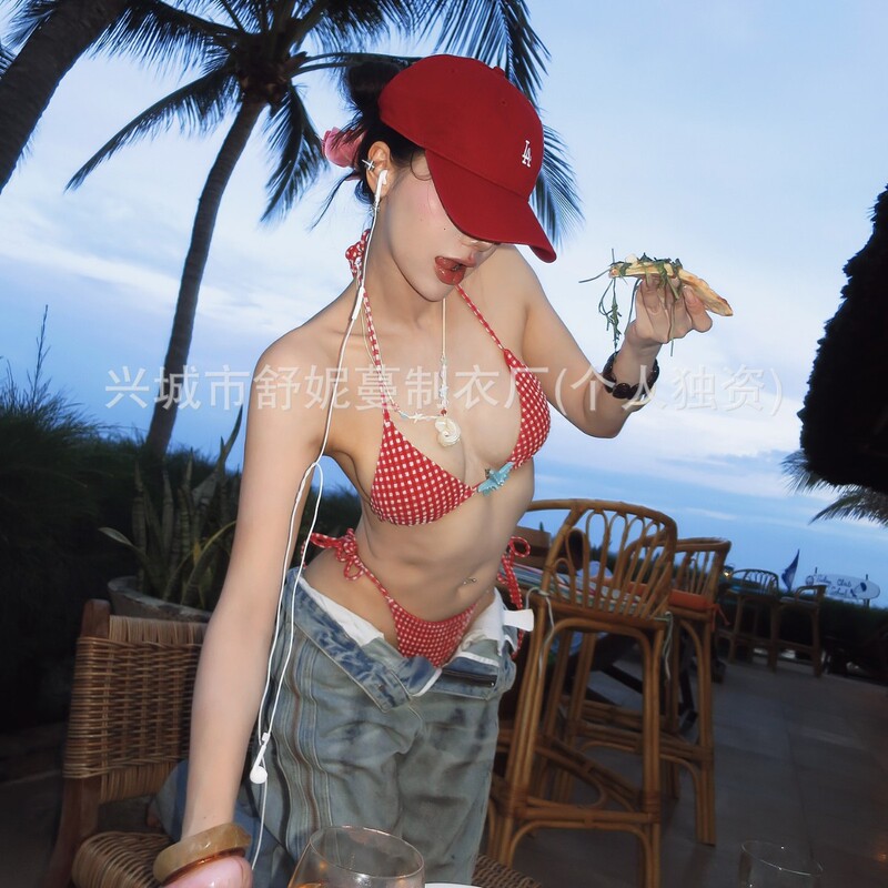 Summer Beach Lace-Up Bikini Set Pure Lust Sexy Bikini Swimsuit Intimates Seaside Pure Lust Beach Hot Spring