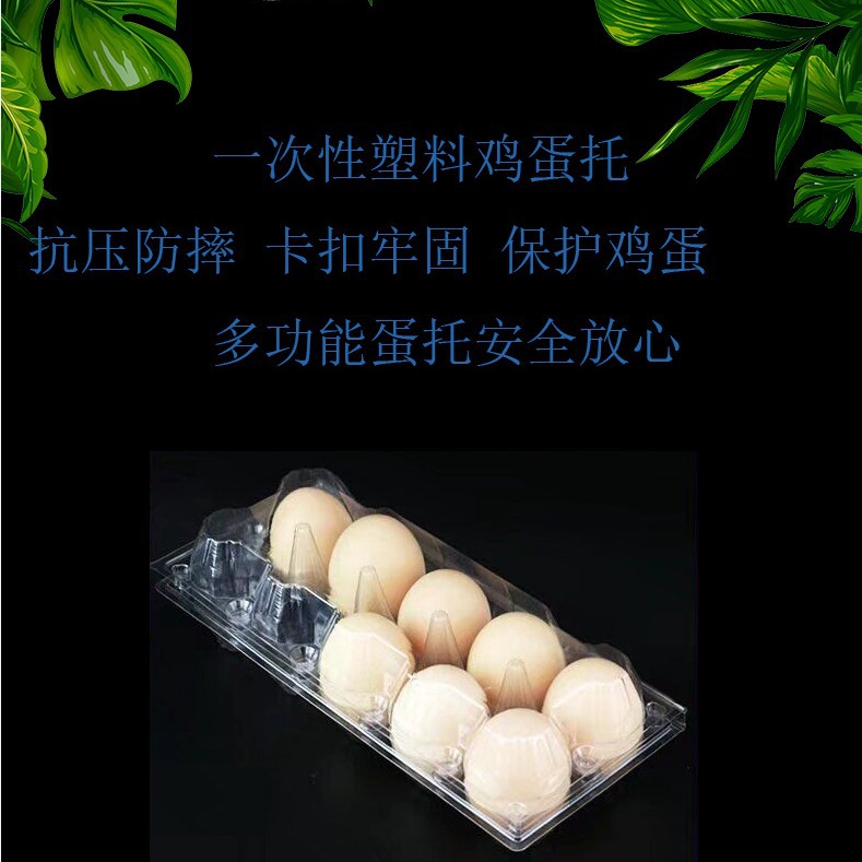 塑料透明一次性10枚鸡蛋托加厚柴鸡蛋包装盒土鸡蛋厂家现货托密封