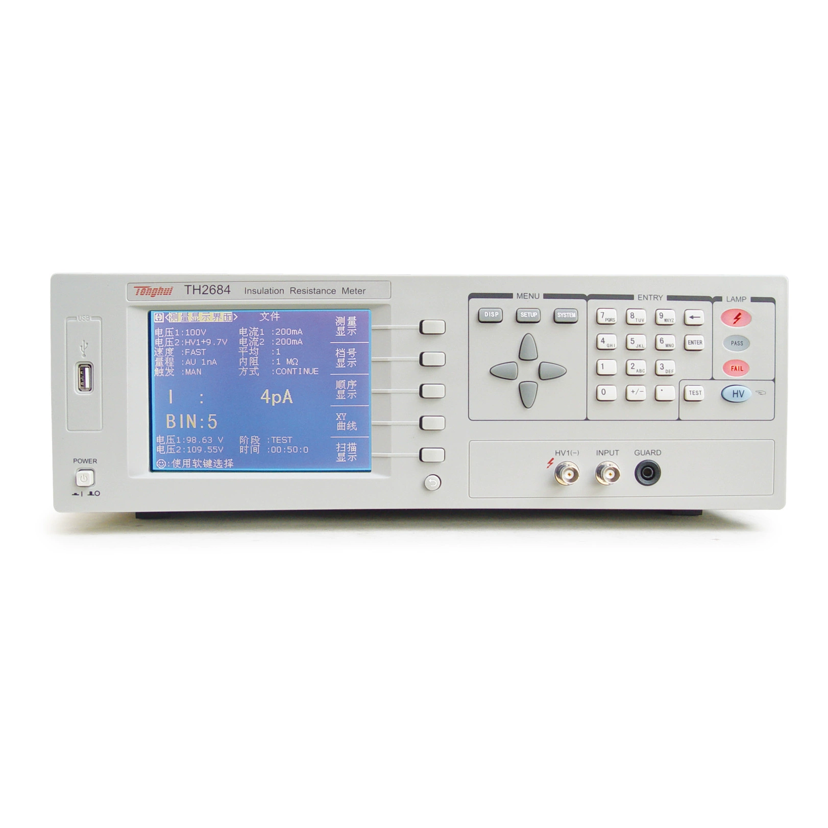Tonghui TH2684 TH2684A Высокоточный тестер сопротивления изоляции Измерение напряжения потока
