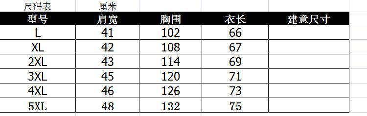 網眼尺寸表L-5XL