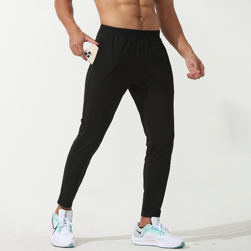 Spring new sports pants for men, loose outdoor running fitness pants, large size knitted plus fleece casual sports pants