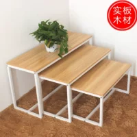 J^Торговый центр одежды, обувной магазин, магазин сумок, цветочный магазин, стол выставочный для окон из твердого дерева высокого и низкого уровня, подставка, проточная вода, табличка на столе в соответствии с маленьким