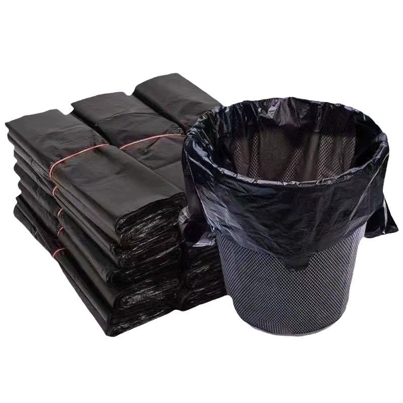 Black garbage bag, handheld disposable plastic tank top, increased thickness