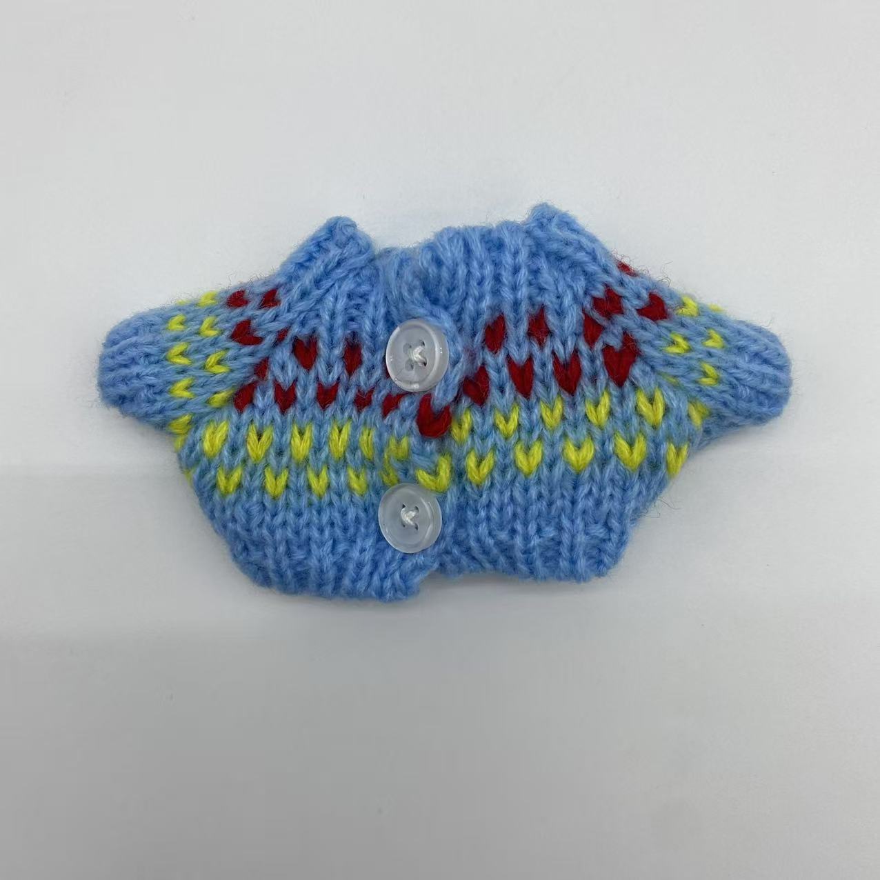 Blue patterned two-button sweater