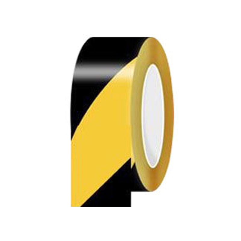 Cintas de advertencia amarillas negras de PVC pegadas en el suelo zebra crossing señales de advertencia de seguridad pegadas en la decoración de la línea de aislamiento de la cinta adhesiva