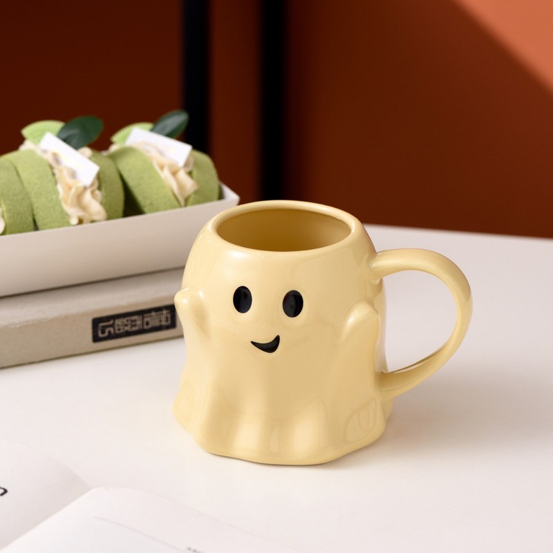 ハロウィンゴーストセラミックウォーターカップマジックファントムエルフマグクリエイティブコーヒーカップ奇妙なカップルカップ|undefined
