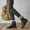 Martens, high boots with zipper English style for black leather, 2021 years, autumn, trend of season, British style