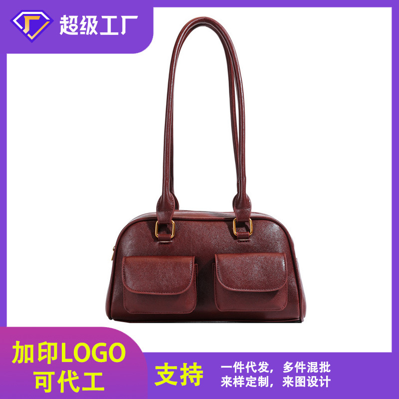 Women's Bowling Bag Autumn/Winter Retro Korean Style Heo Yoon-Jin Same Style High-End Niche Design Underarm Shoulder Bag