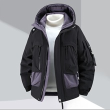 三防大码棉服加绒加厚男士冬季保暖棉衣新款潮流帅气男装棉350斤