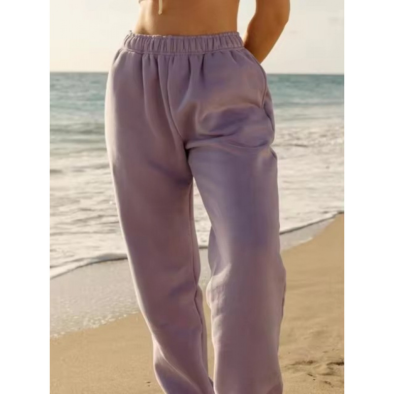 라이트 퍼플 스웨트팬츠 자수