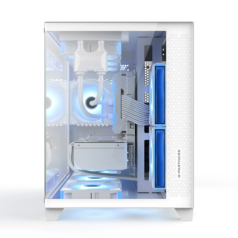 Корпус для ПК EVESKY S920, поддержка M-ATX/ATX, двойное закалённое стекло, 240/360 мм водяное охлаждение