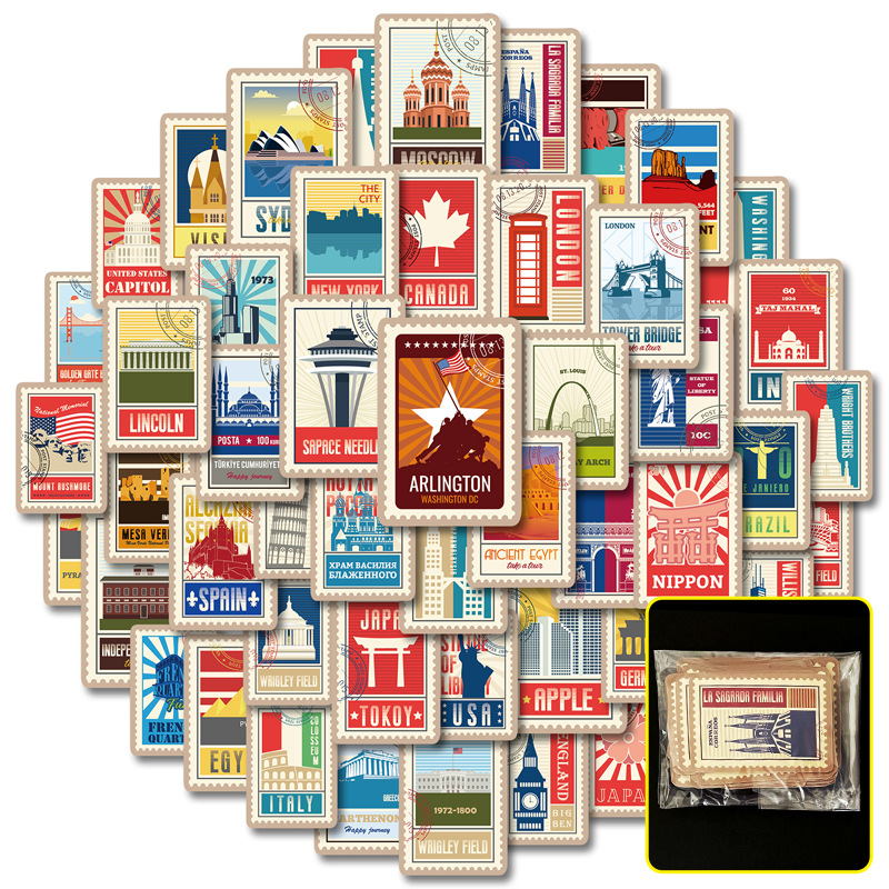 World Landmark Poster Stickers collection image
