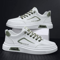 Men's Shoes Spring 2024 New Little White Shoes Men's Leisure Sports Board Shoes Student Youth Leather Trendy Shoes
