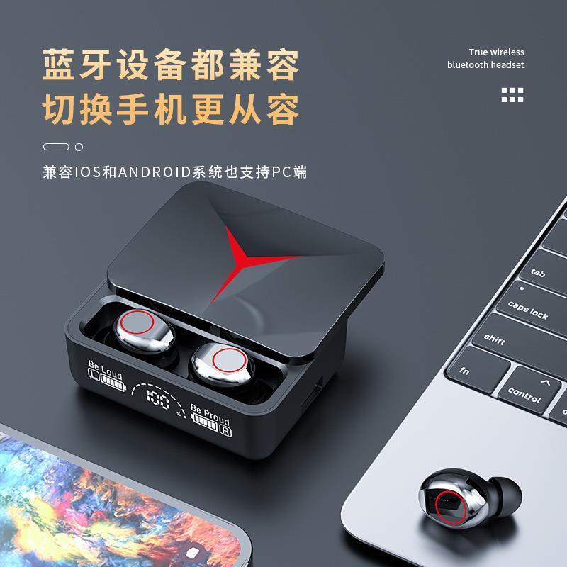 新しいプライベートモデルm90 bluetoothイヤホンは本当に無線運動入耳式twsデジタル表示ファッションスライド式開倉イヤホンです。|undefined