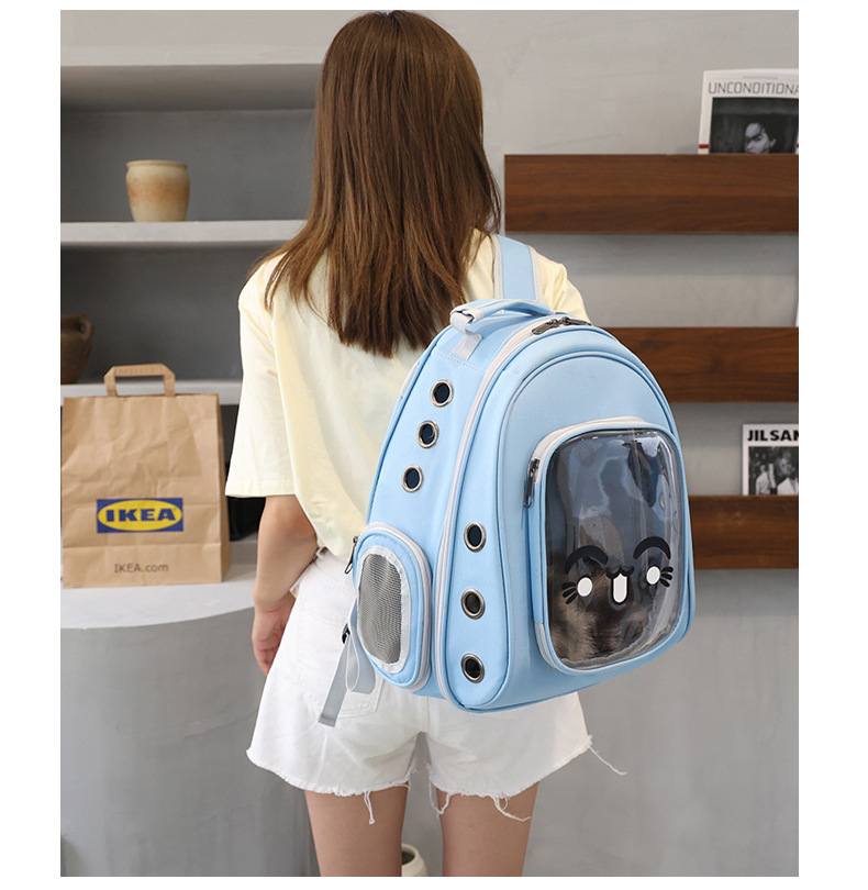 Pvc Pet Cat Bag Transparent Backpack Pet Bag Out Portable And Lightweight Large Backpack Wholesale display picture 2