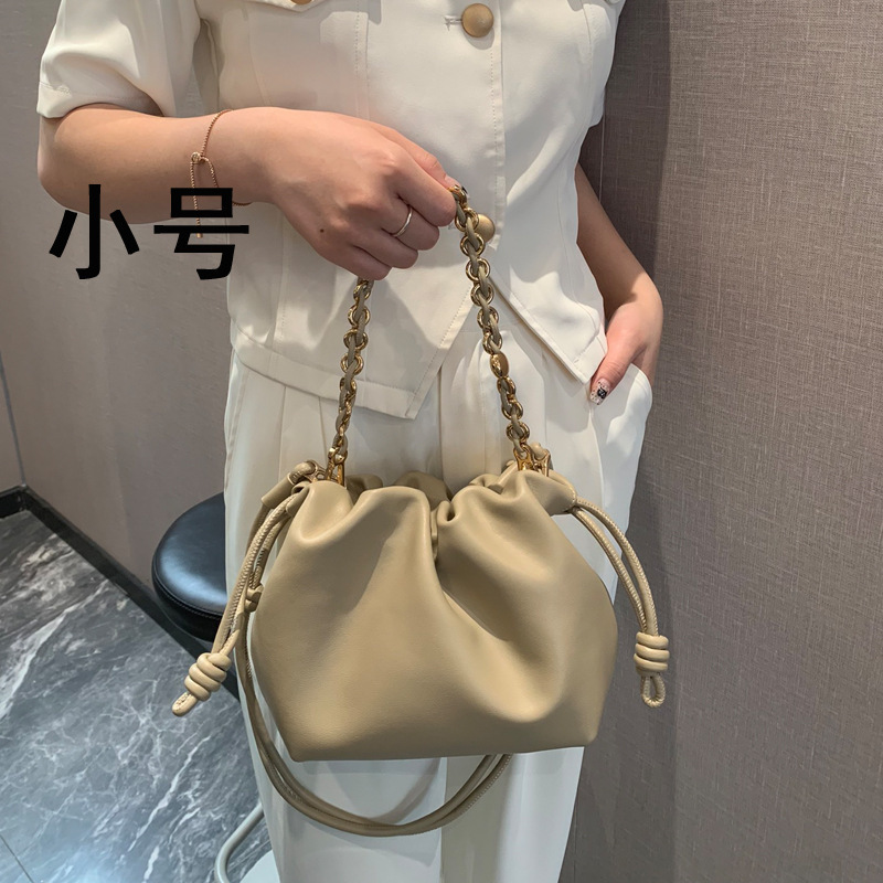 Luojia 新しいフラメンコ財布チェーン福袋バッグ巾着バケツクラウドバッグファッションショルダークロスボディバッグ|undefined