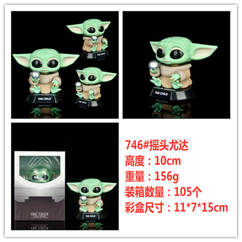HT Star Wars Mandalorian Baby Yoda Cosbaby Sacudiendo la cabeza Muñeca Adornos