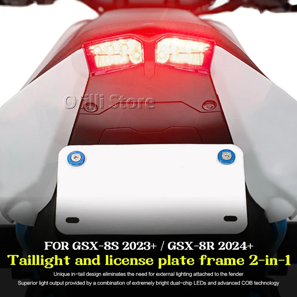Suitable for Suzuki Gsx-8S/8R 2023-2025 Integrated Led Taillight Short Tail Modified License Plate Holder