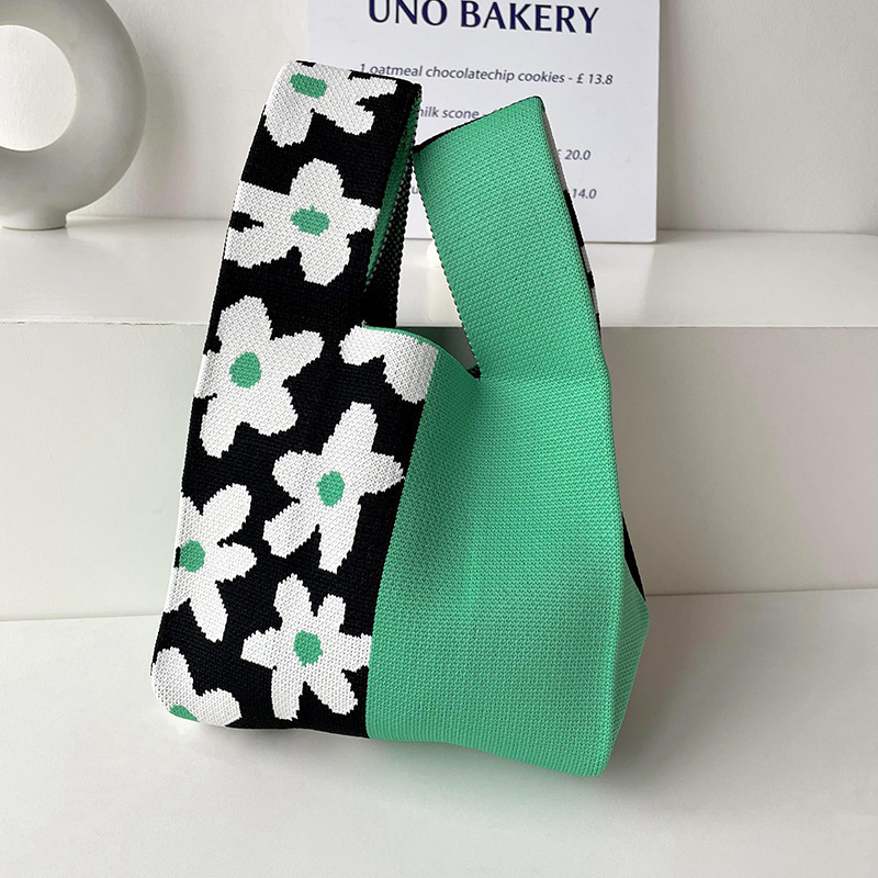 Bolsos, diseño de nicho femenino, bolso de punto personalizado, bolso tejido de un solo hombro de punto de todo fósforo, bolso de mano, bolso de mano