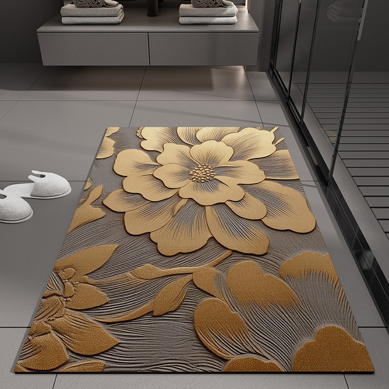 Flower-style americano transfronterizo esterilla de barro de algas esterilla de piso de baño puerta de absorción de agua esterilla de baño anti-deslizante esterilla de baño anti-sucio