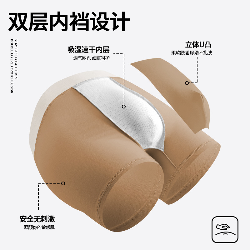 Pantalones interiores de hombre simples y cómodas, pantalones de cintura elásticos, pantalones de entrepierna transpirables antibacterianos en stock al por mayor