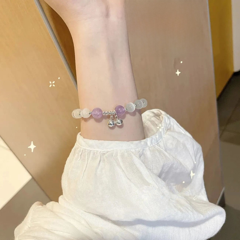 Shake the sound of a lot of explosions bracelet wholesale Yiwu girlfriends couple bracelets imitation cat's eye Moonstone bell crystal bracelet